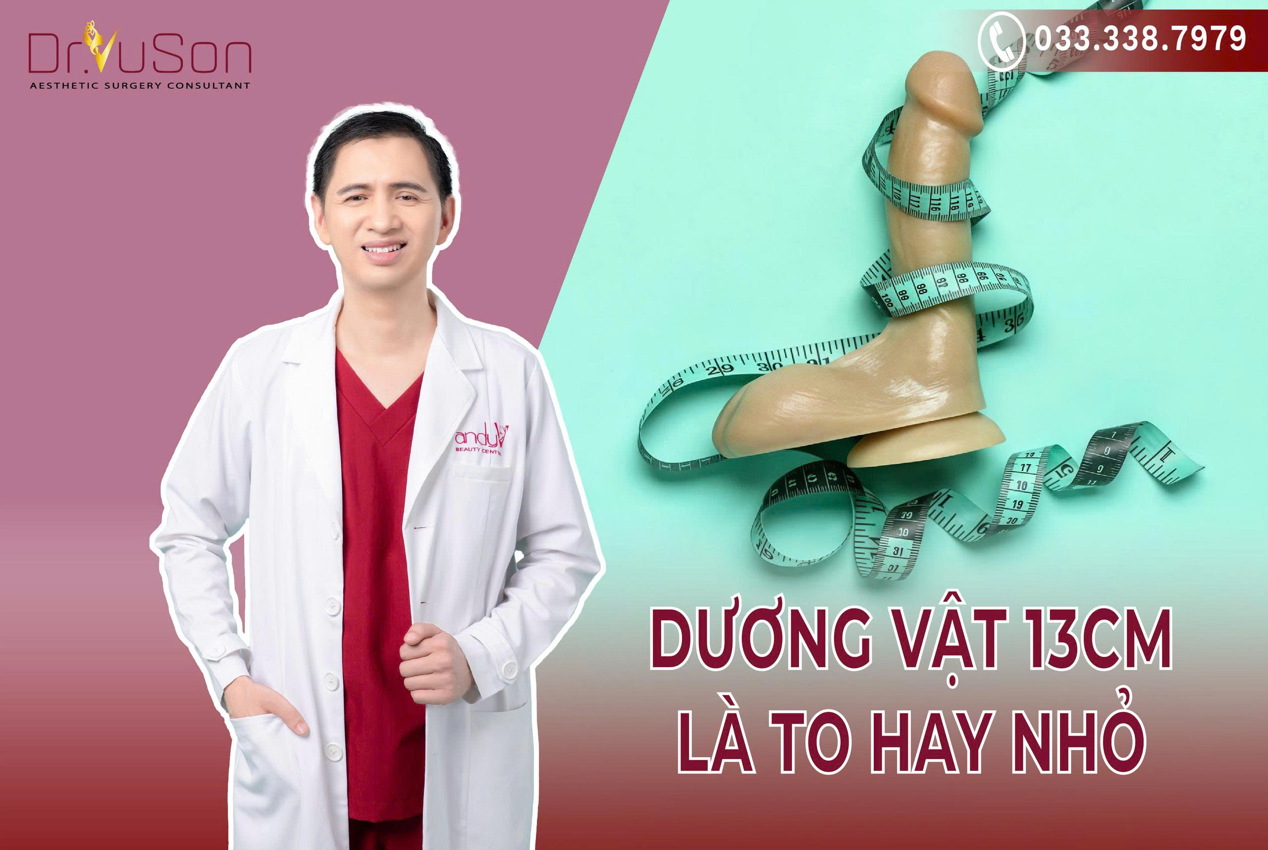 Dương vật 13cm là mức trung bình khá so với đàn ông Việt Nam